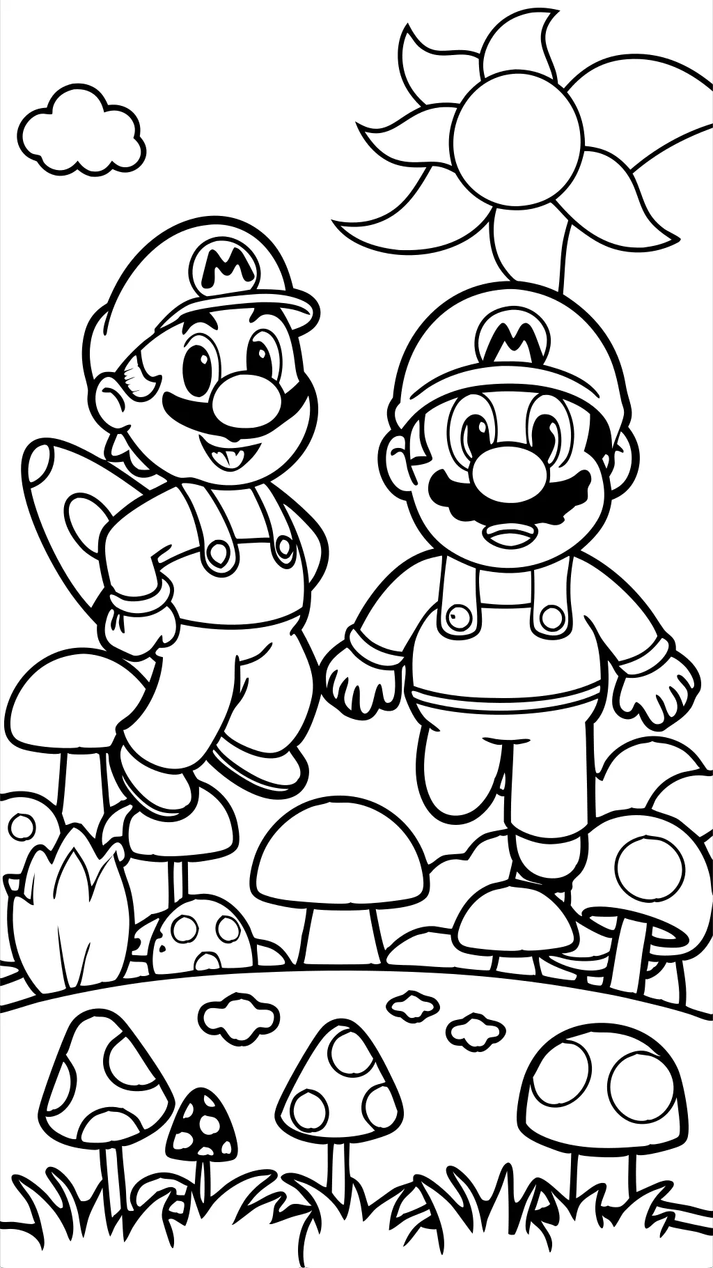 coloriages de Mario et Luigi